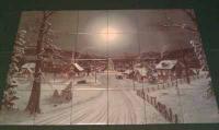 A beautiful mural of a peaceful Christmas Village, mural size is 25.50